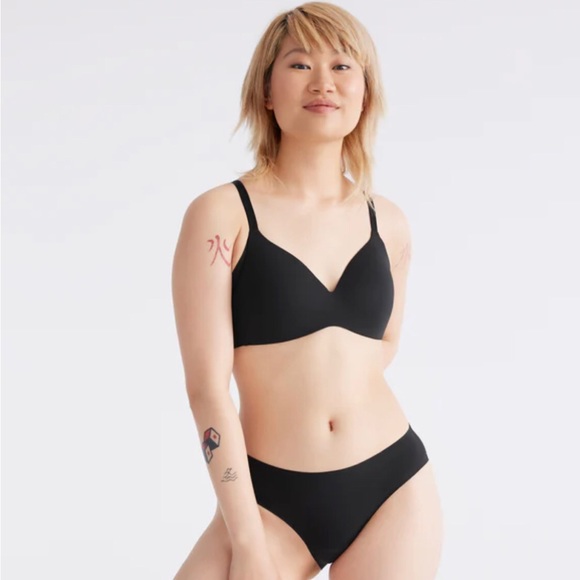 2 Knix Cotton Modal Essential Bikini Set of 2 Size Small Black - Picture 2 of 4